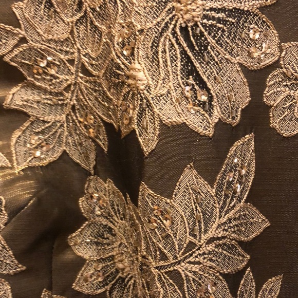 Adrianna Pappel dress mid calf. Bronze satin/lace - Picture 2 of 5